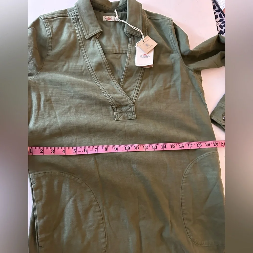 Faherty Army Green Stretch Surplus Utility Inspired Dress In Fatigue Mod NWT S